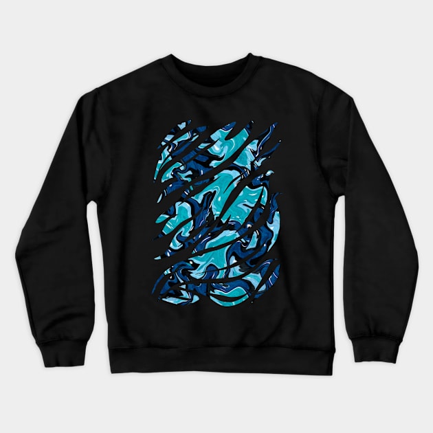 Blue ocean waves abstract shapes Crewneck Sweatshirt by NadiaChevrel